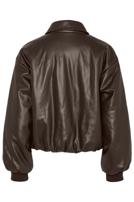 Pieces bruine dames jas | Achteraanzicht