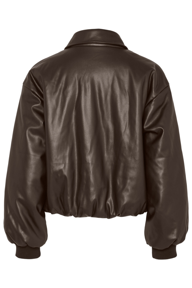 Pieces bruine dames jas | Achteraanzicht