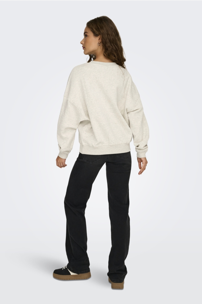 Jacqueline de Yong beige dames sweater | Model achteraanzicht