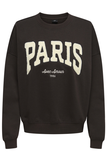 Jacqueline de Yong Trui JDYMESA L/S O-NECK EMB SWEAT JRS NO 15370526 GANACHE/PARIS CD E