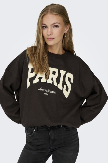 Jacqueline de Yong JDYMESA L/S O-NECK EMB SWEAT JRS NO 15370526 GANACHE/PARIS CD E