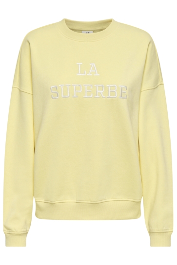 Jacqueline de Yong Trui JDYMESA L/S O-NECK EMB SWEAT JRS NO 15370526 DOUBLE CREAM/LA SUPERBE