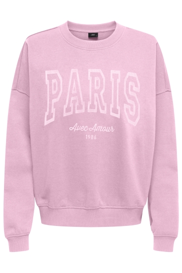Jacqueline de Yong Trui JDYMESA L/S O-NECK EMB SWEAT JRS NO 15370526 PINK LADY/PARIS TNT
