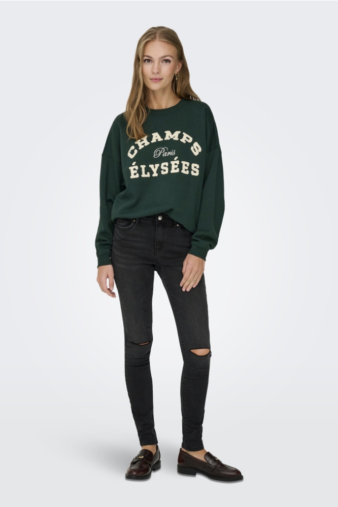 Jacqueline de Yong groene dames sweater | Model vooraanzicht