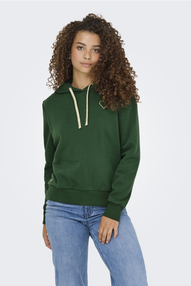 Only groene dames sweater | Model vooraanzicht