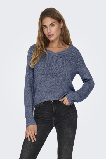 Only Trui ONLGEENA L/S V-NECK KNT NOOS 15340862 VINTAGE INDIGO