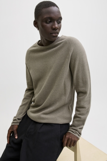 Jack & Jones Trui JJEHILL KNIT CREW NECK NOOS 12157321 Vetiver
