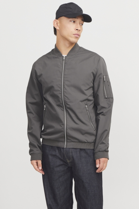 Jack & Jones grijze heren jas | Model vooraanzicht