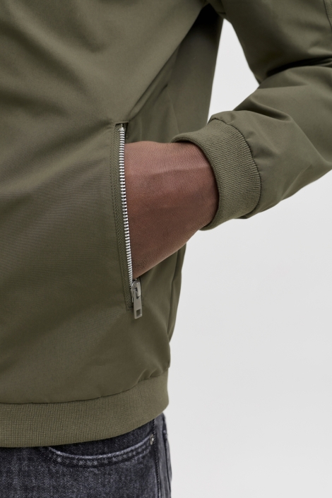 Jack & Jones groene heren jas | Close up