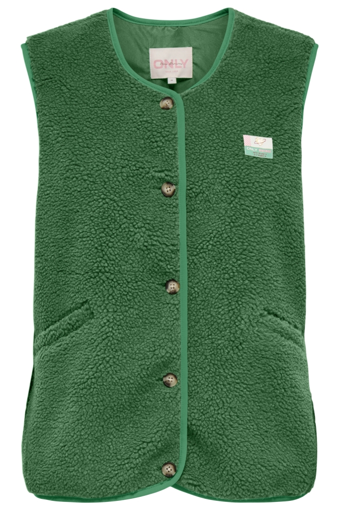 Only groene dames gilet | Vooraanzicht