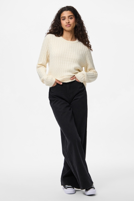 Pieces beige dames trui | Model