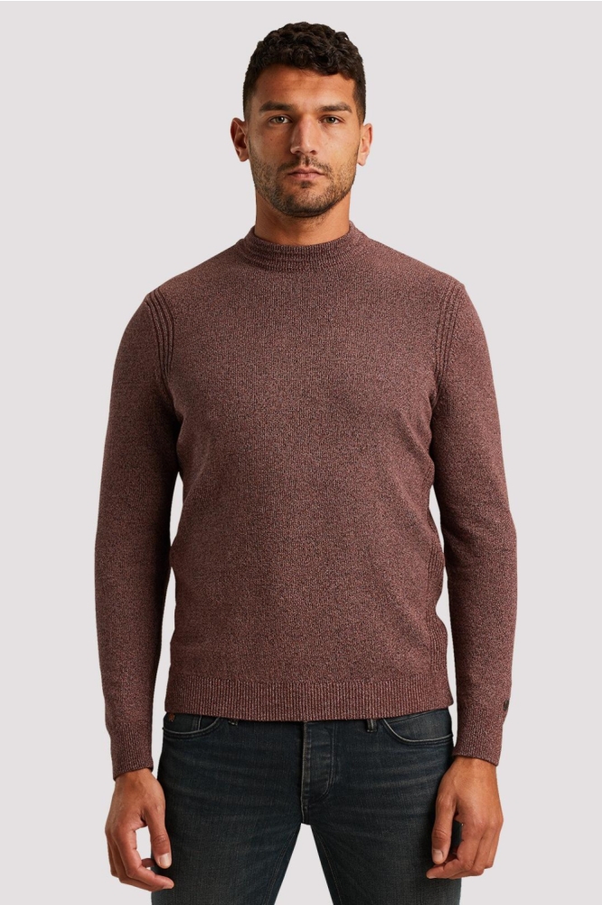 Cast Iron bordeaux heren trui | Model vooraanzicht