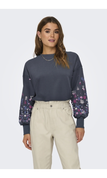 ONLBROOKE L/S O-NECK FLOWER SWT NOO 15216364 OMBRE BLUE/SLEEVE FLO