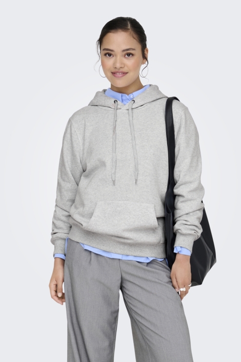 Only grijze dames sweater | Model vooraanzicht