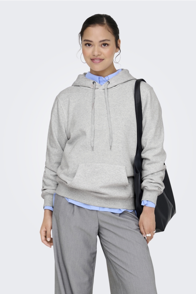 Only grijze dames sweater | Model vooraanzicht