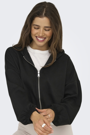 Only Vest ONLSCARLETT LIFE LS ZIP HOOD SWT NO 15346449 BLACK