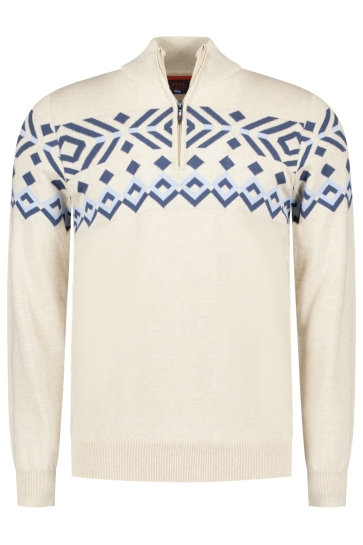 NZA Trui PULLOVER HALF ZIP 25GN481 1183 Light Clay Melange