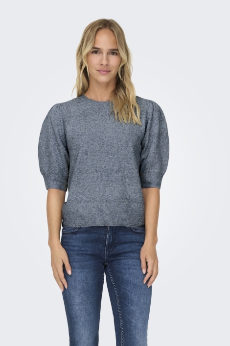 Only blauwe dames trui | Model vooraanzicht