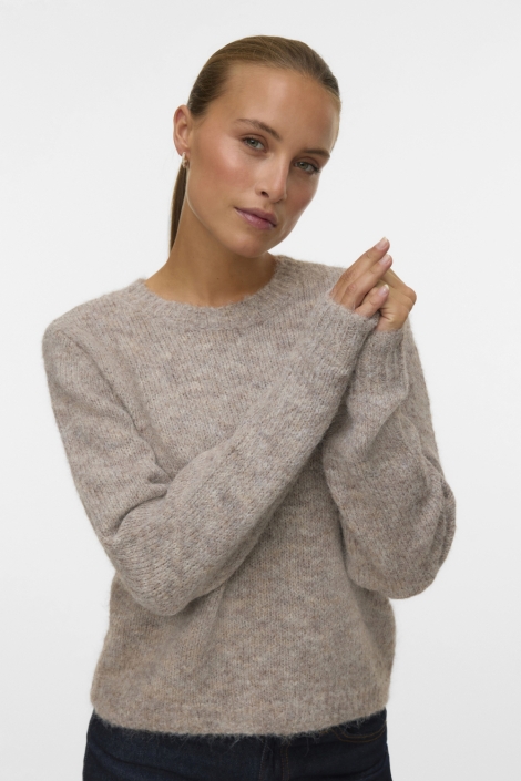 Vero Moda camel dames trui | Model vooraanzicht