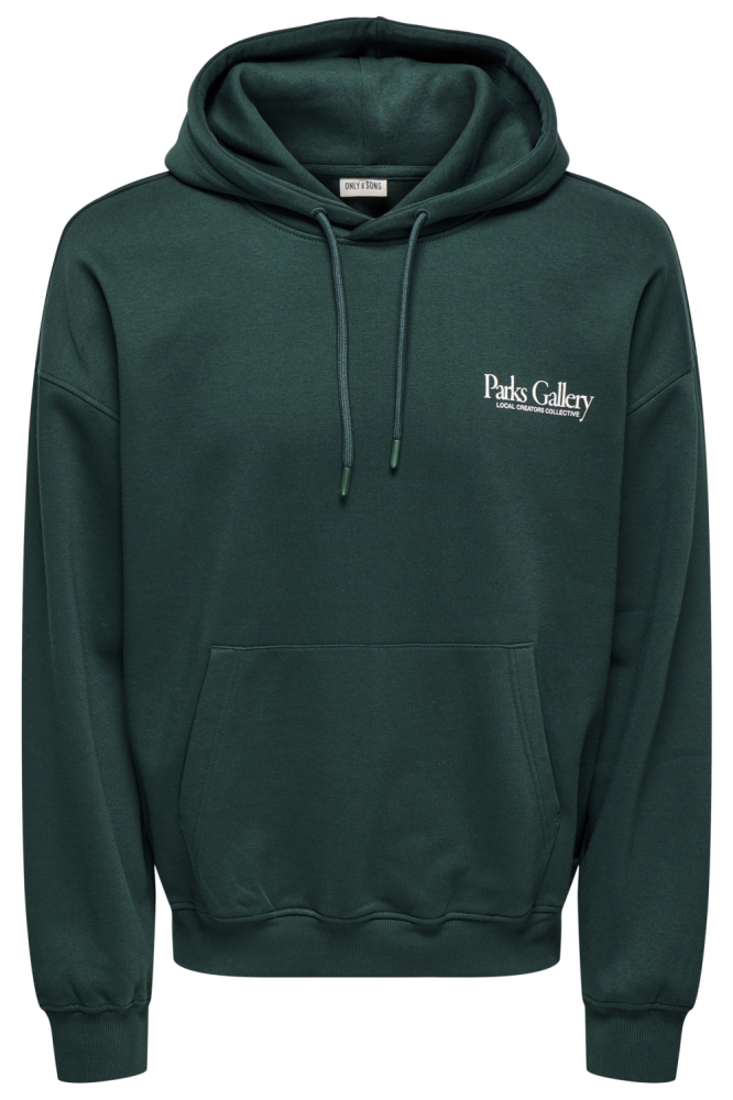 Only & Sons groene heren sweater | Vooraanzicht