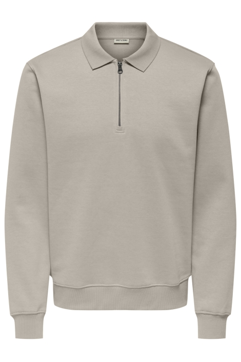 Only & Sons beige heren polo | Vooraanzicht
