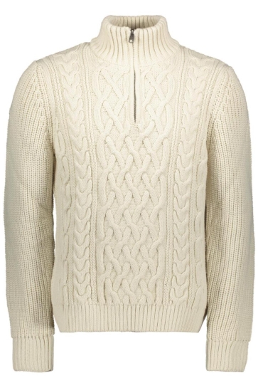 Superdry Trui JACOB CABLE KNIT HALF ZIP M6110698A ECRU