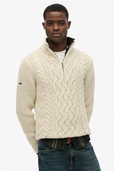 Superdry ecru heren trui | Model