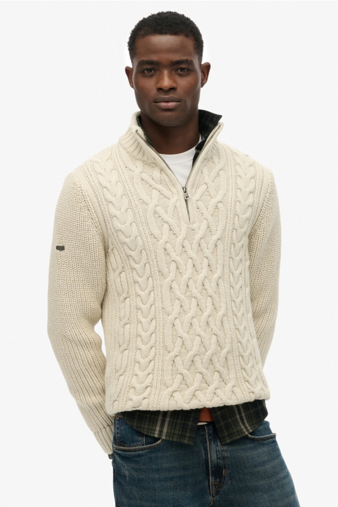 Superdry ecru heren trui | Model