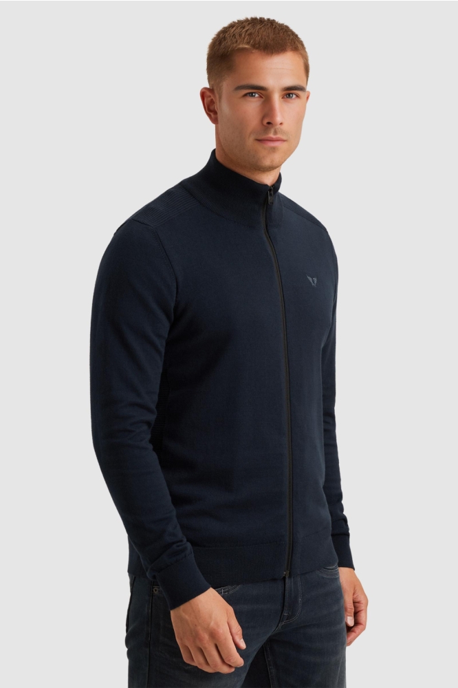 PME legend blauwe heren vest | Model zijaanzicht
