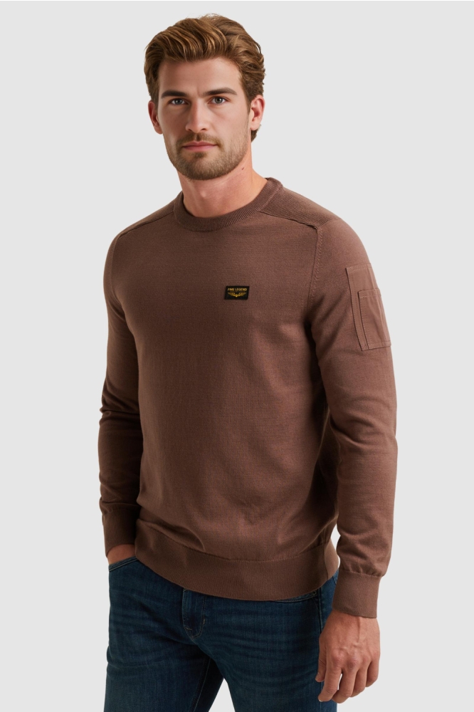 PME legend bordeaux heren trui | Model vooraanzicht