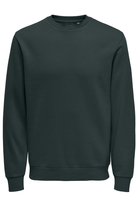 Only & Sons groene heren sweater | Vooraanzicht