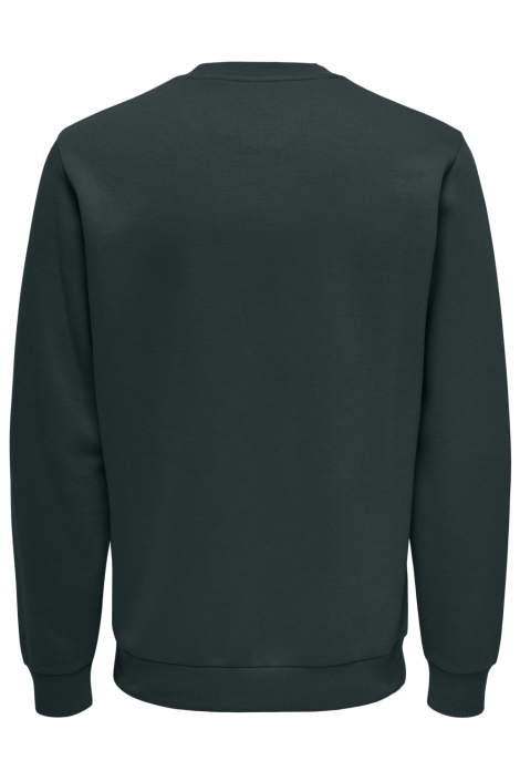 Only & Sons groene heren sweater | Achteraanzicht