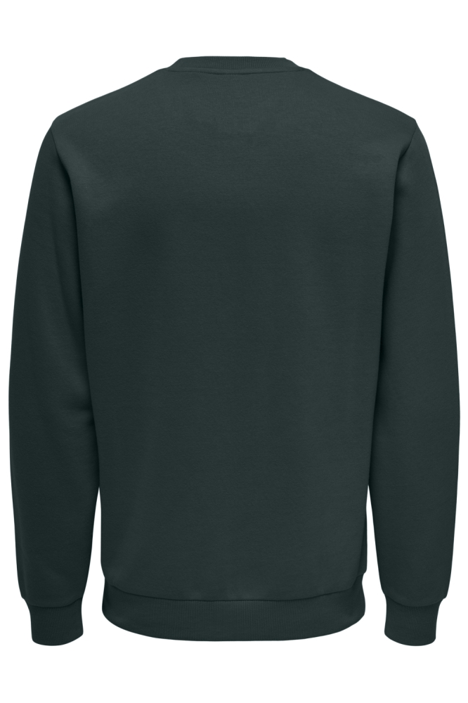Only & Sons groene heren sweater | Achteraanzicht