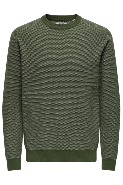 Only & Sons groene heren trui | Vooraanzicht