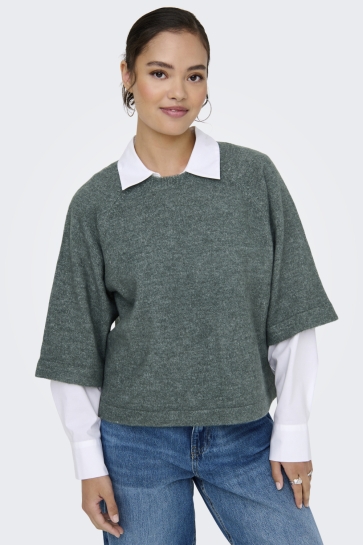 Only Trui ONLSIMONI 3/4 PULLOVER KNT NOOS 15333199 BALSAM GREEN/MELANGE