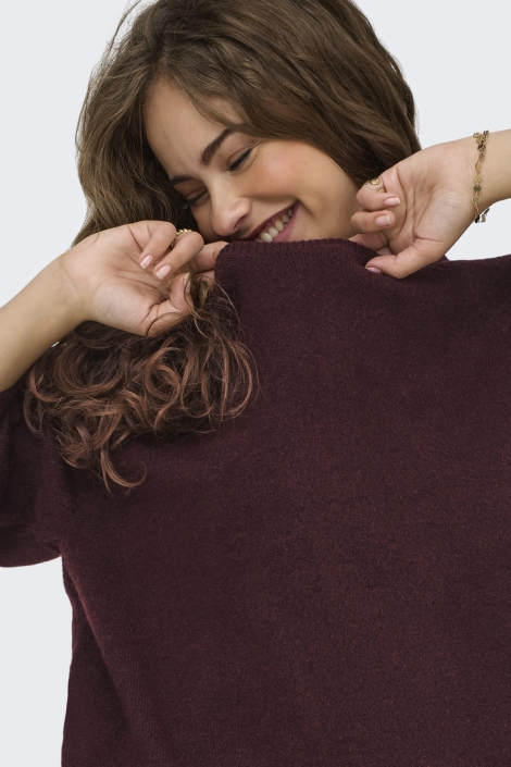 Only bordeaux dames trui | Close up