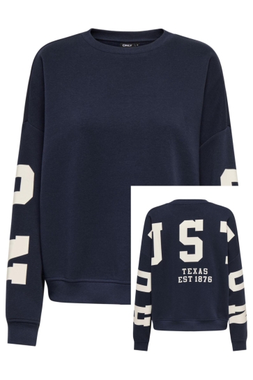 Only ONLSWEAT L/S BACK/SLEEVE PRINT SWT 15356793 NIGHT SKY/BIRCH HOUS