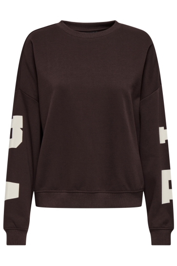 Only Trui ONLSWEAT L/S BACK/SLEEVE PRINT SWT 15356793 VINEYARD WINE/BIRCH FLOR