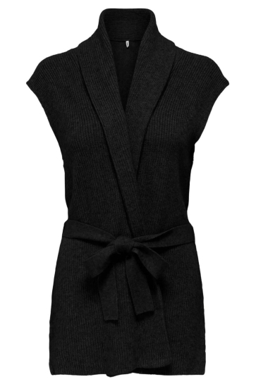 Only Vest ONLKATIA SL RIB LONG VEST CC KNT 15350690 Black