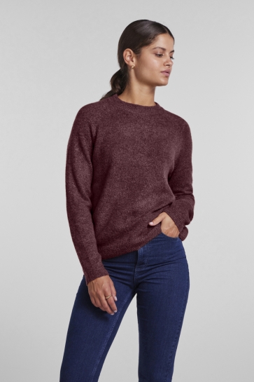 Pieces Trui PCJULIANA LS O-NECK KNIT NOOS BC 17126277 Tawny Port