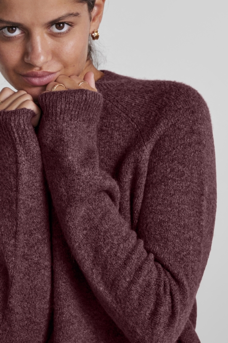 Pieces bordeaux dames trui | Close up