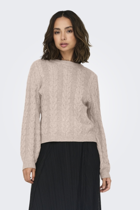Only beige dames trui | Model vooraanzicht