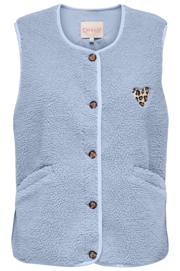 Only ONLBABY LIFE TEDDY VEST PNT CS 15335416 Cashmere Blue/LEO HEART