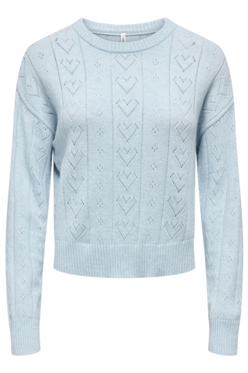 Only ONLISA LIFE LS STRUCT BOXY ONECK CC 15363149 WINTER SKY/MELANGE/HEART