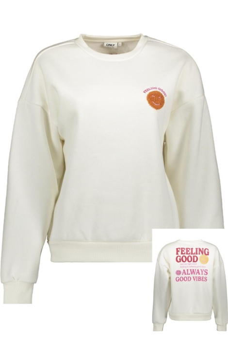 Only witte dames sweater | Vooraanzicht