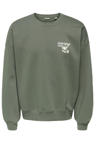 Only & Sons Trui ONSSOHO VTG CREW NECK 22035626 CASTOR GRAY/GRIND
