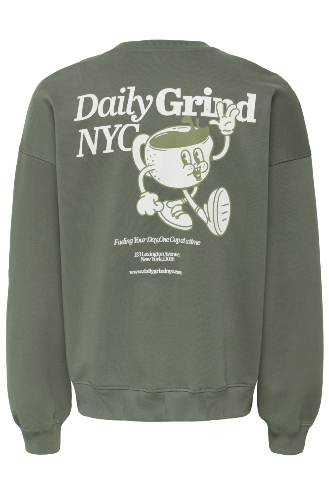Only & Sons groene heren sweater | Achteraanzicht