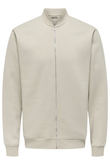 Only & Sons Vest ONSCERES REG ZIP BOMBER JCK NOOS 22034247 SILVER LINING