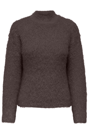Only Trui ONLLULU LS RIB HIGHNECK CC KNT 15350651 SEAL BROWN