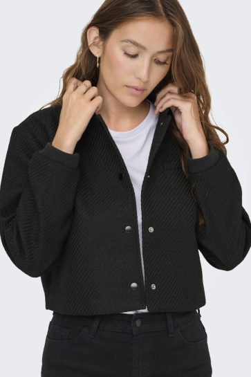 Only Vest ONLTIKVA LIFE L/S BOUCLE BOMBER CC 15351166 Black